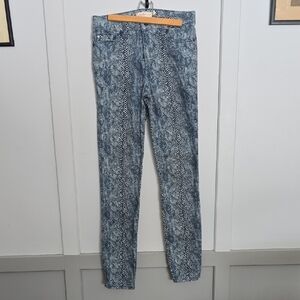 Tory Burch Blue Patterned Skinny Jeans